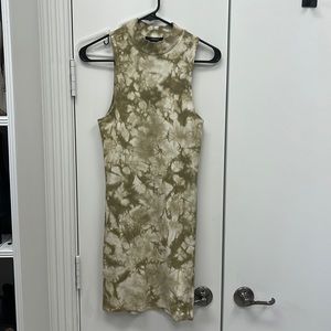 Green tie die dress